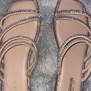 cushionaire diamond sandals size 8.5 color tan